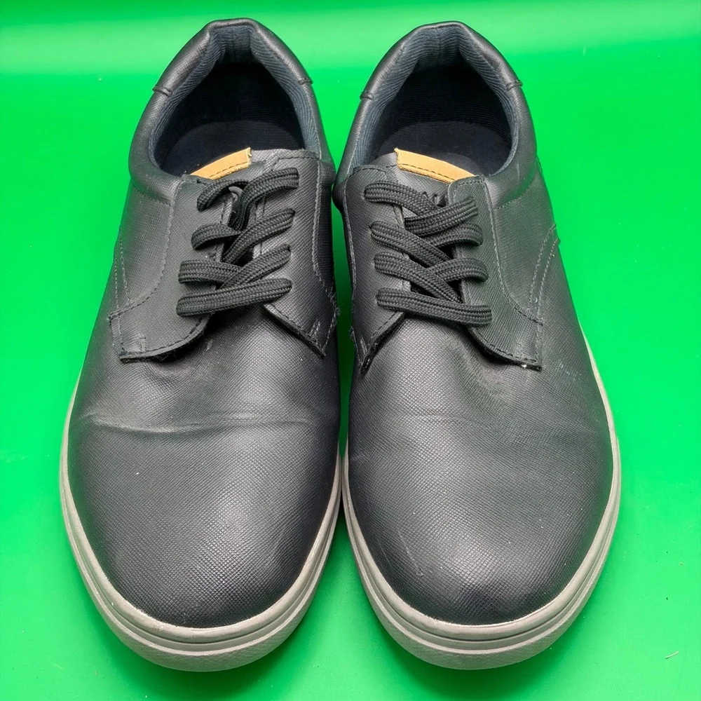 ALDO Leather Sneakers Mens 8 Black Lace Up Dress Shoes Casual Derby Low Top Work